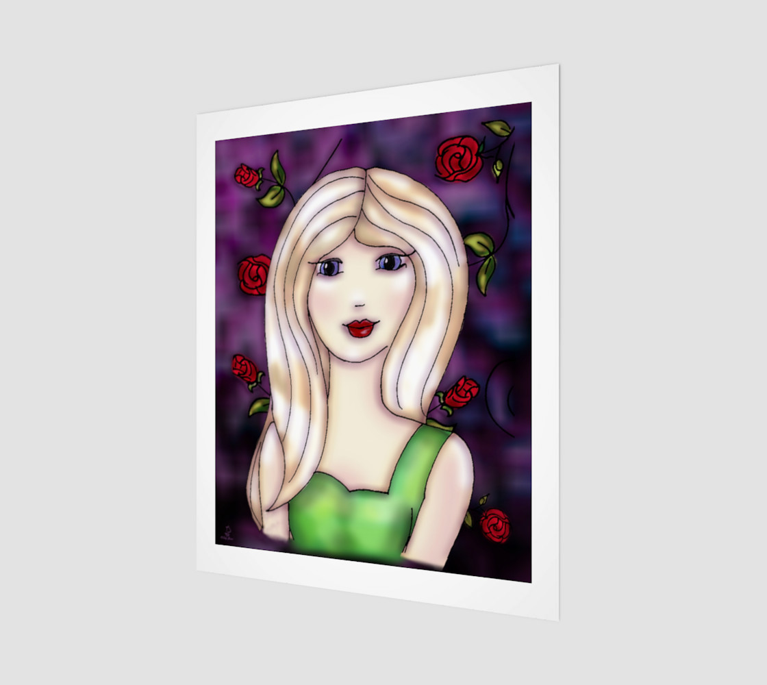Rose fantasy art print by Tabz Jones 3D preview