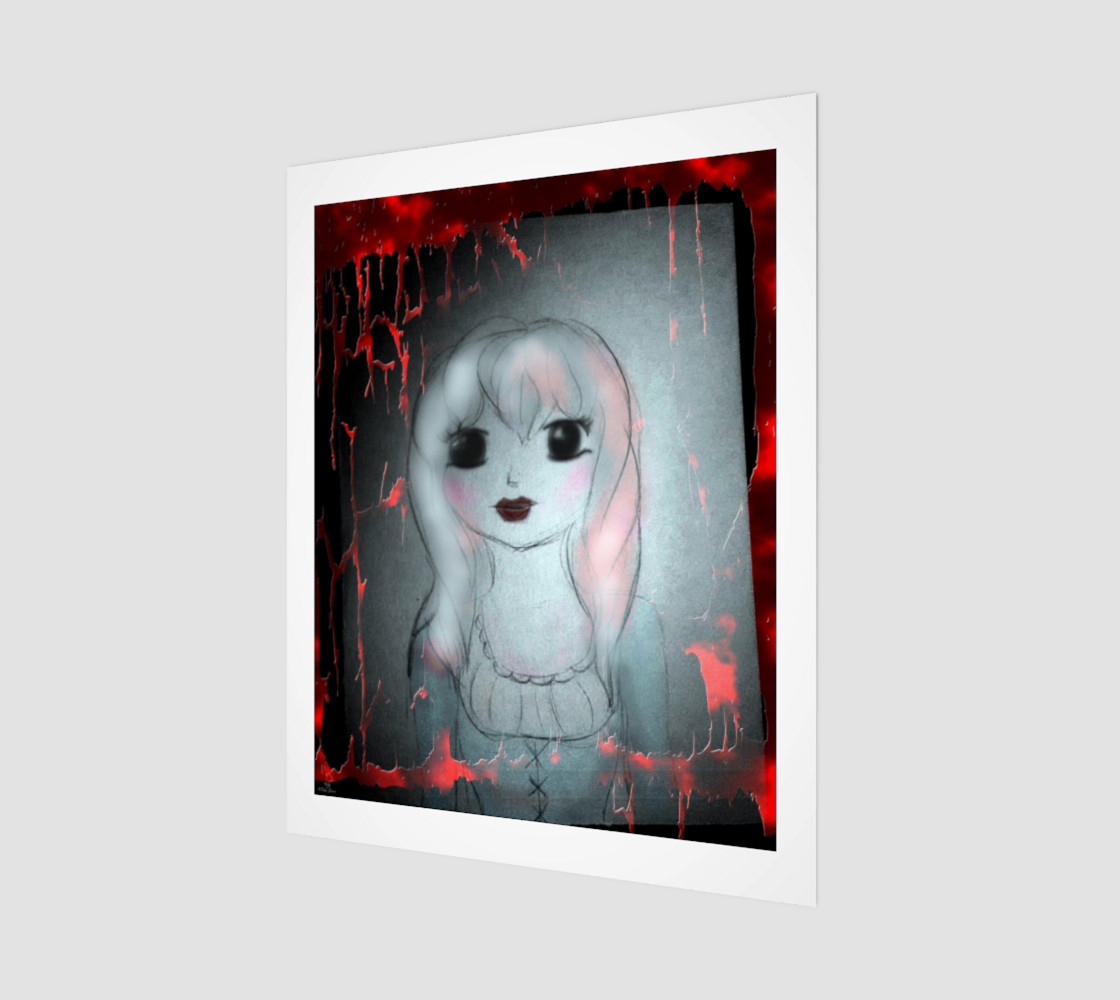 Ghost Girl Mixed Media Gothic art by Tabz Jones preview #1