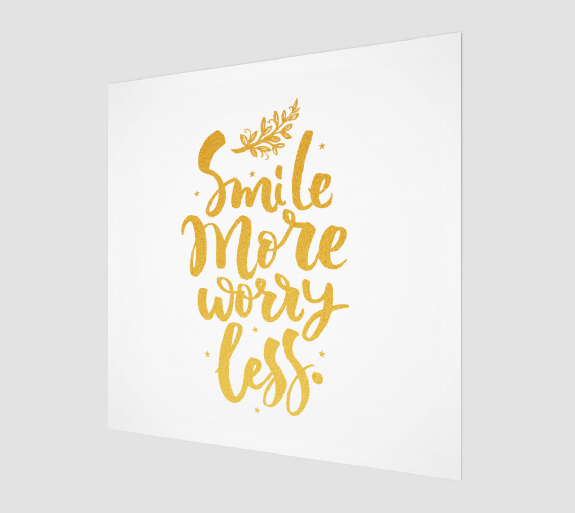 Smile More Worry Less Gold Typography preview #1