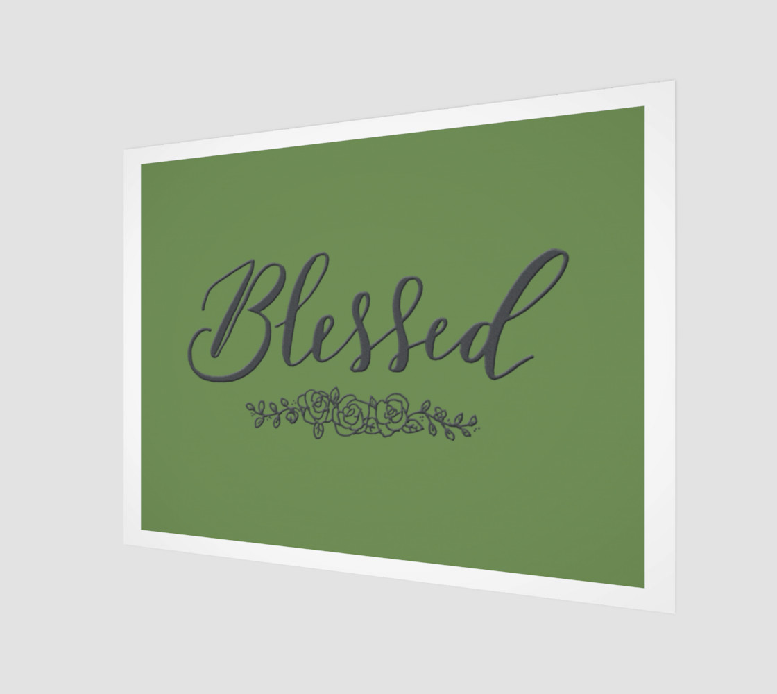 Aperçu de Blessed Wood Sign in Forest Green #1