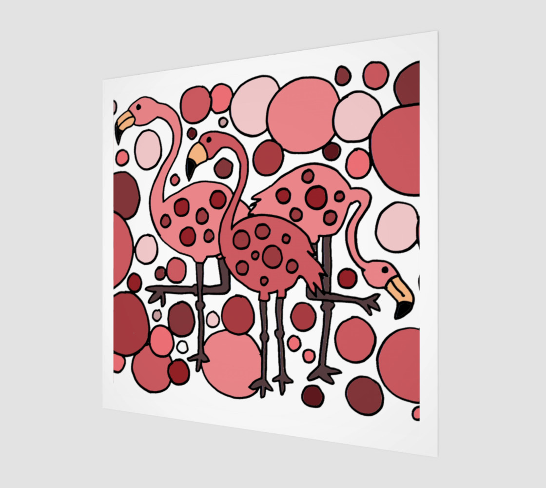 Funny Pink Flamingo Birds Abstract Art preview #1
