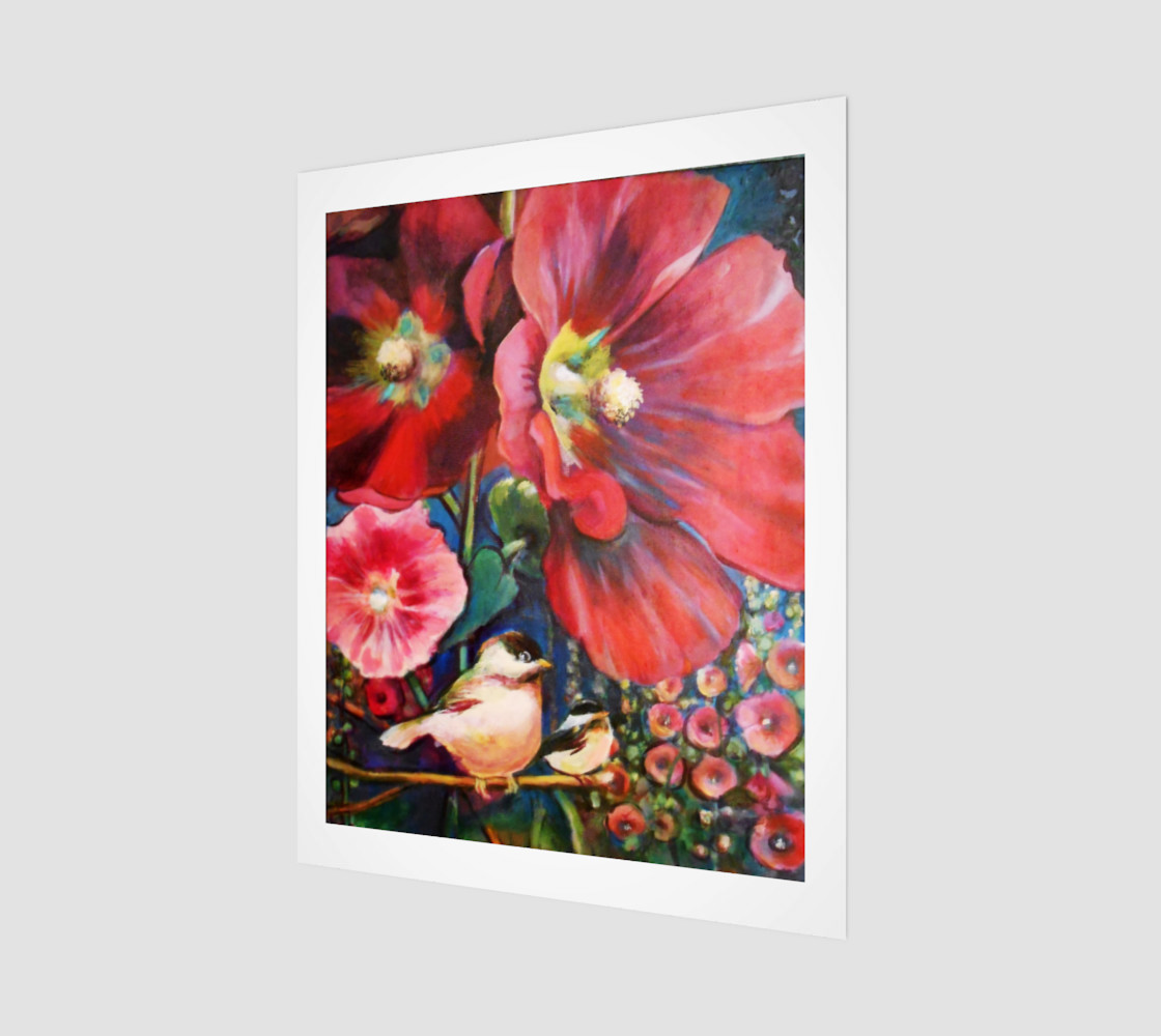 Hollyhock Garden 16 x 20 Print preview #1