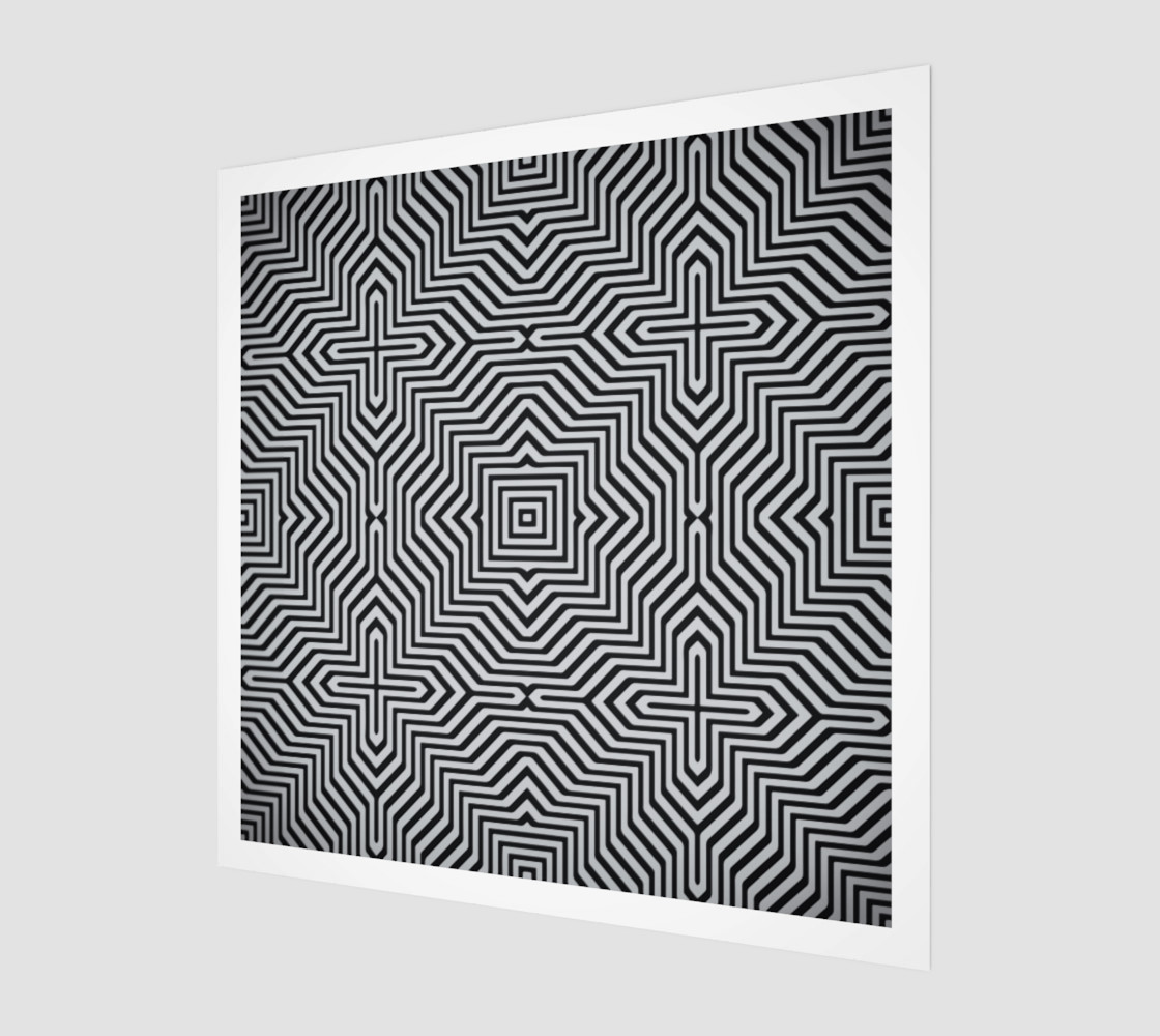 Minimal Geometrical Optical Illusion Style Pattern in Black & White preview #1