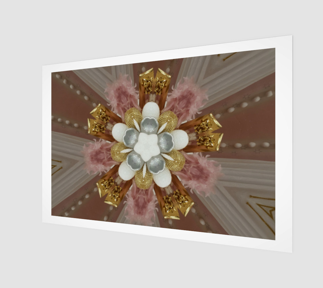 Elegant Antique Pink Shiny Gold Silver White Flower preview #1
