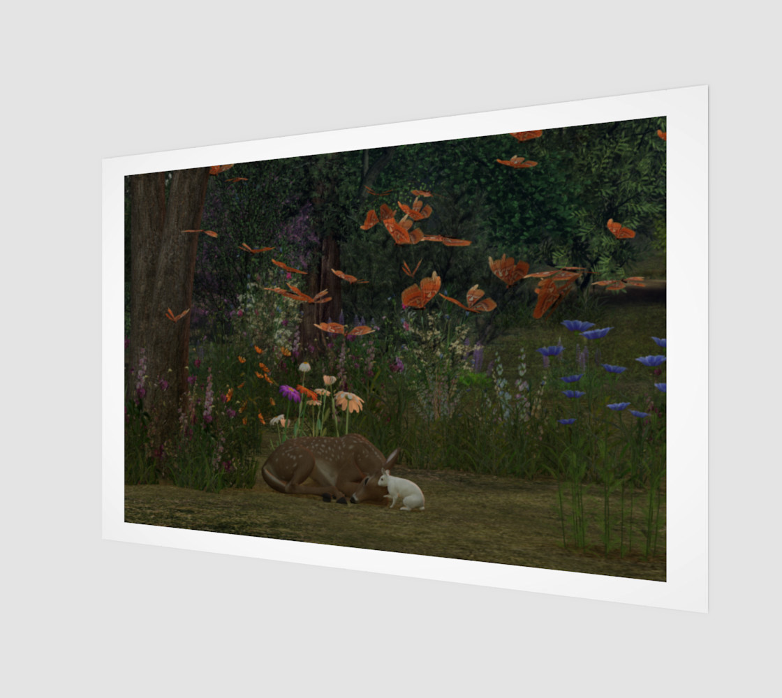 Fawn and Rabbit in the woods preview #1
