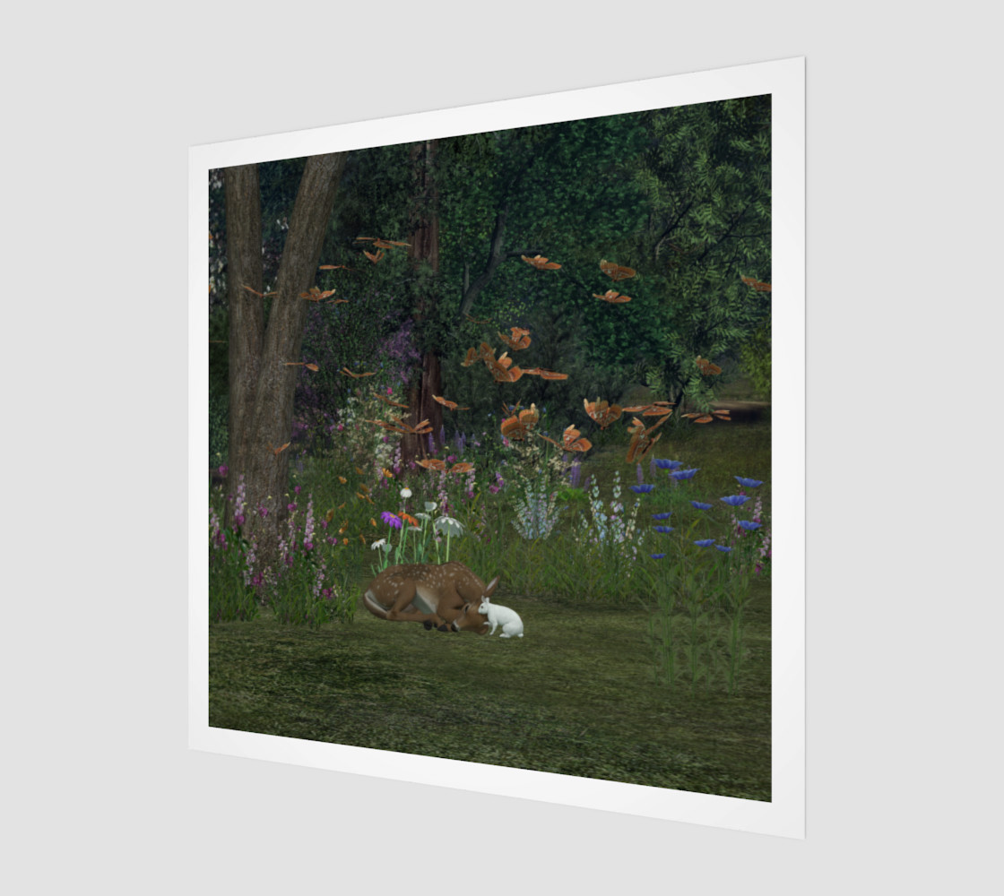 Fawn and Rabbit in the woods preview #1