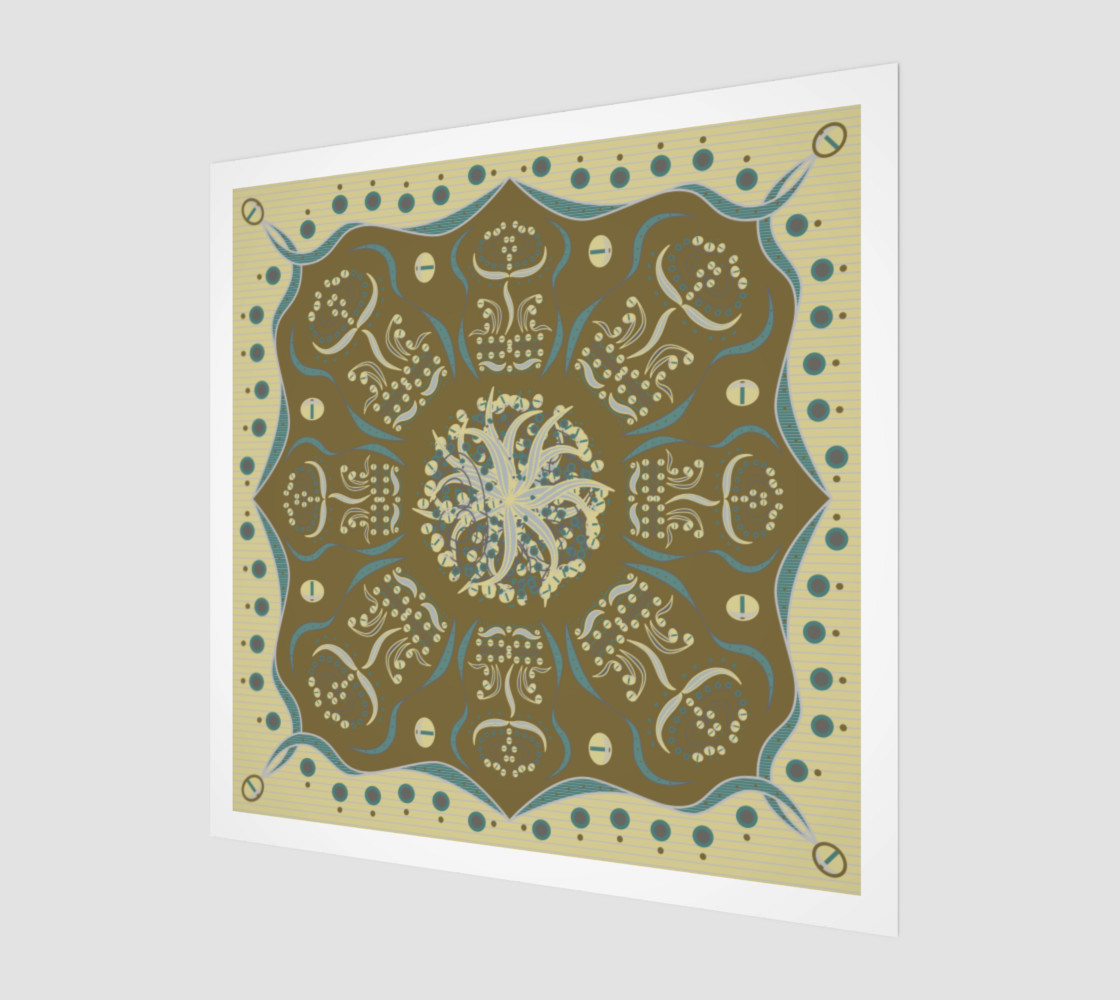 Exotic Flower | Green | Gray | Yellow | Olive preview #1