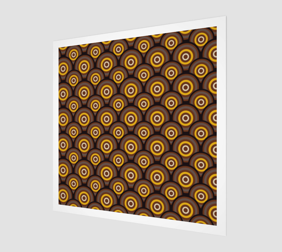 retro circles brown with yellow preview #1