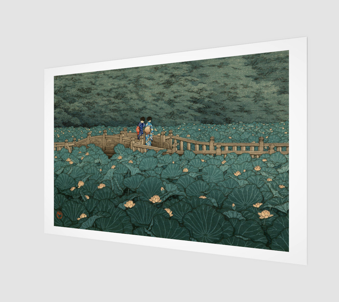 Japanese Print - Hasui Kawase - Women - Lillies preview #1