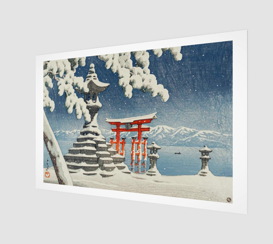 Japanese Print - The Red Torii - Kawase Hasui - 1932 preview #1