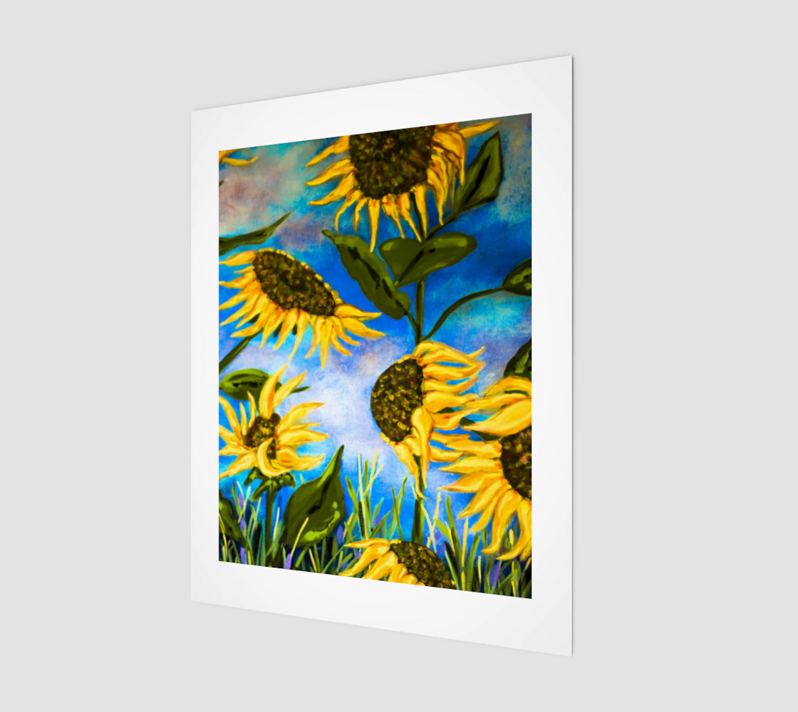 Vibrant Sunflowers 11 x 14 3D preview