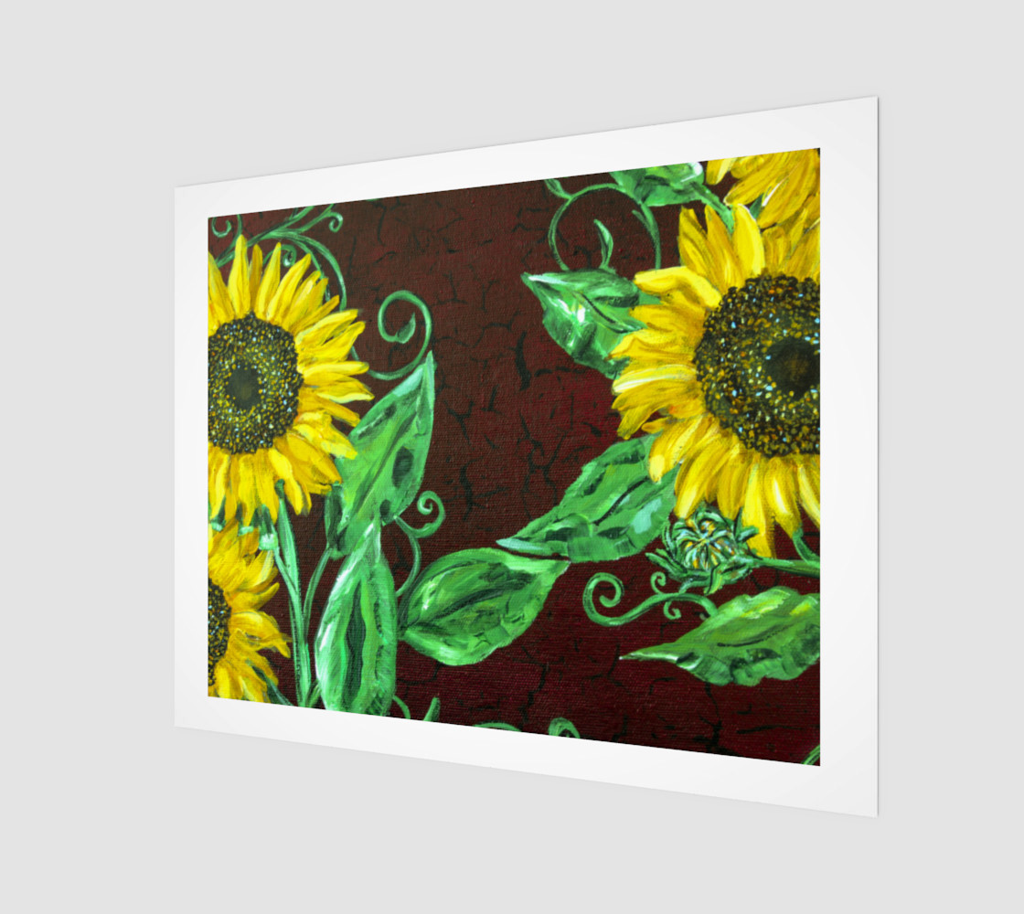 Sunflowers with Crackle 20 x 16 thumbnail #2