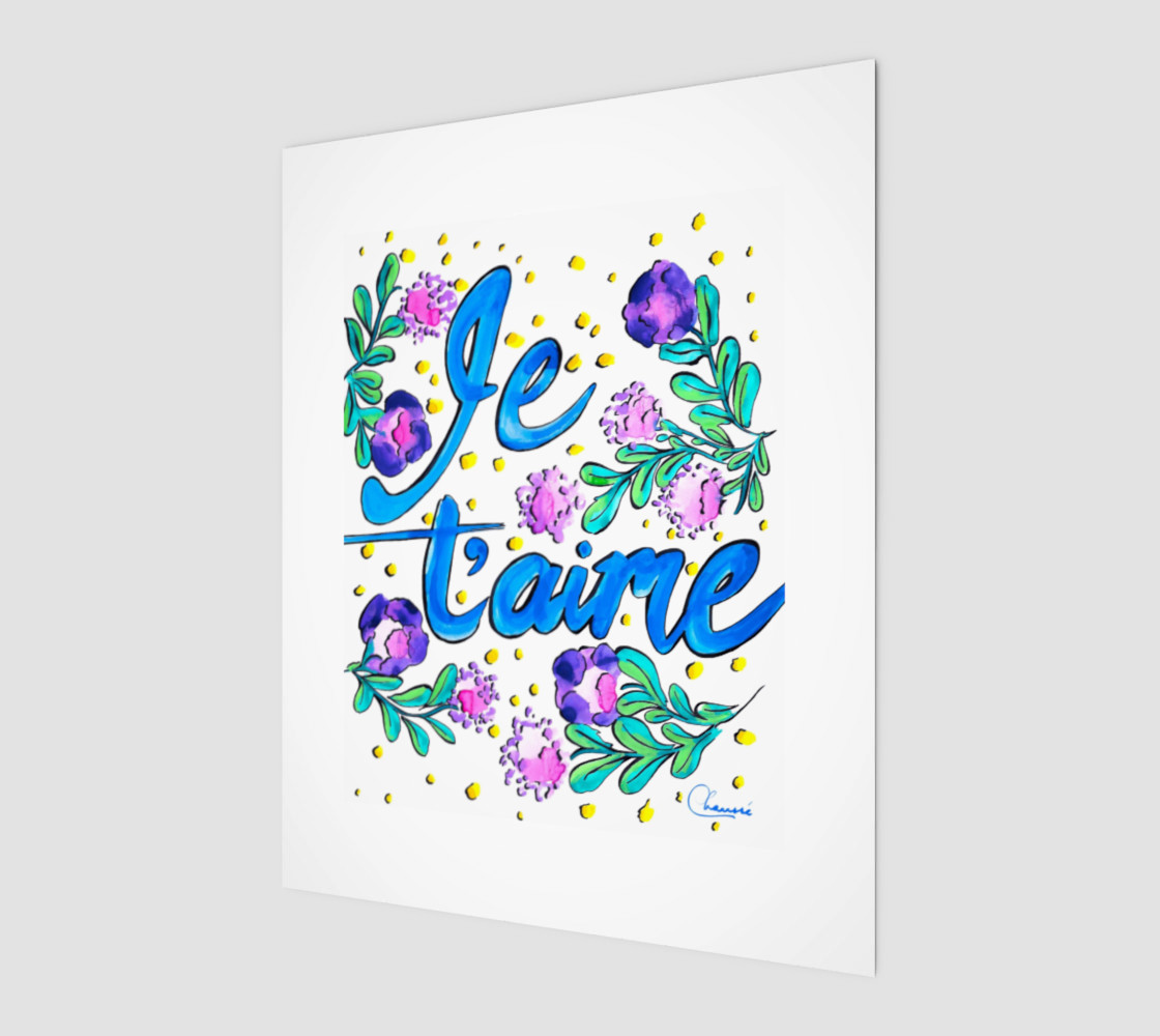 Je t'aime - Expression d'Amour Aquarelle preview #1