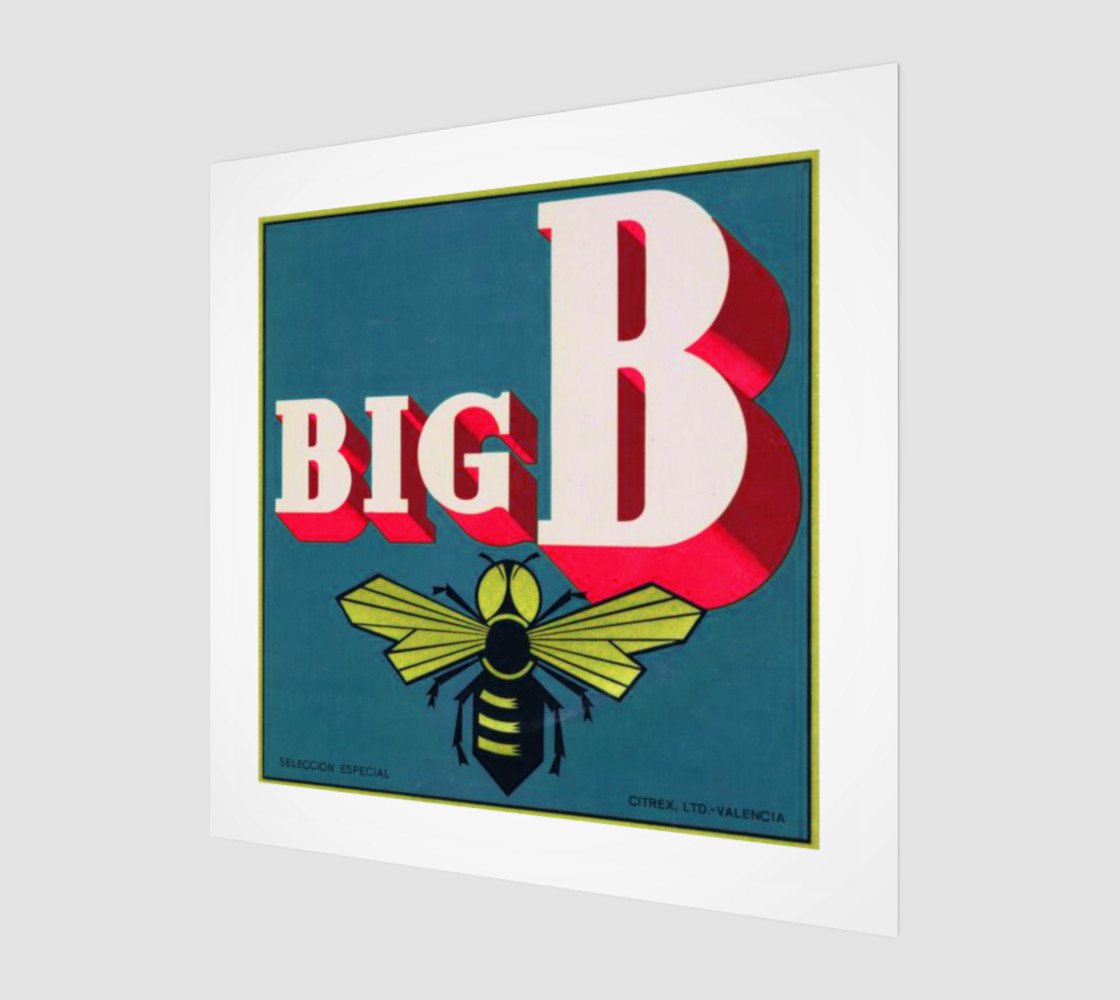Big B Spanish fruit crate label print preview #1