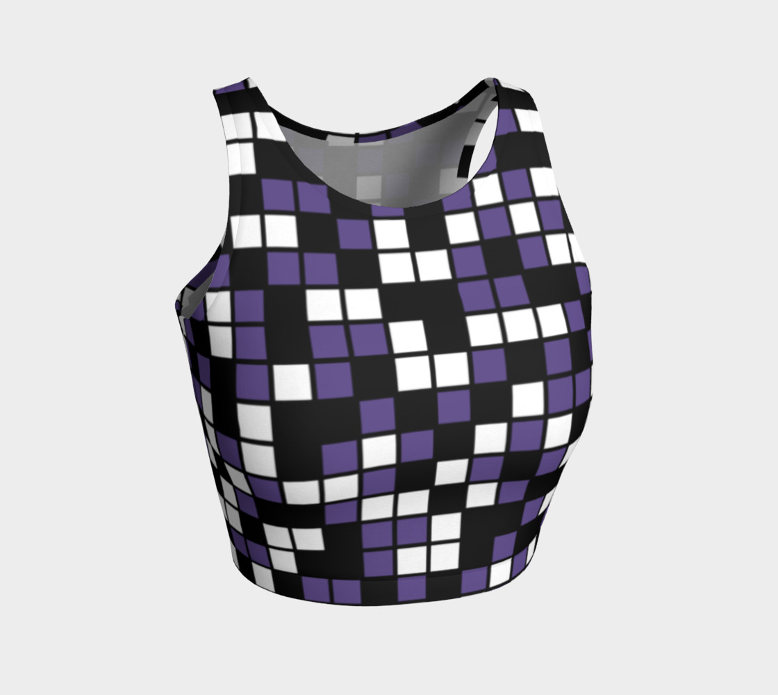 Aperçu de Ultra Violet Purple, Black, and White Random Mosaic Squares #1