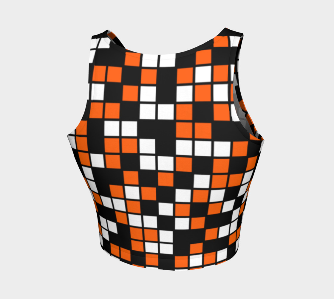Aperçu de Orange, Black, and White Random Mosaic Squares #2