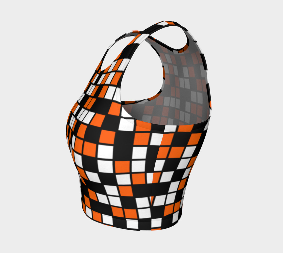 Aperçu de Orange, Black, and White Random Mosaic Squares #3