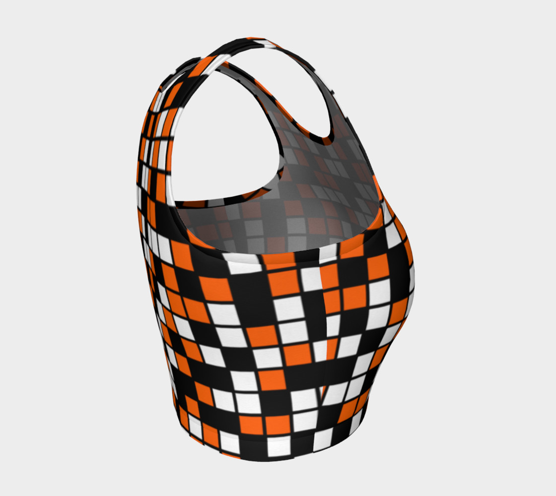 Aperçu de Orange, Black, and White Random Mosaic Squares #4