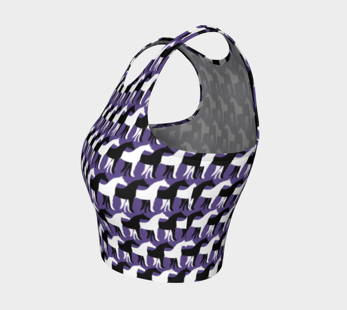 Aperçu de Black and White Overlapping Horses on Ultra Violet Purple #3