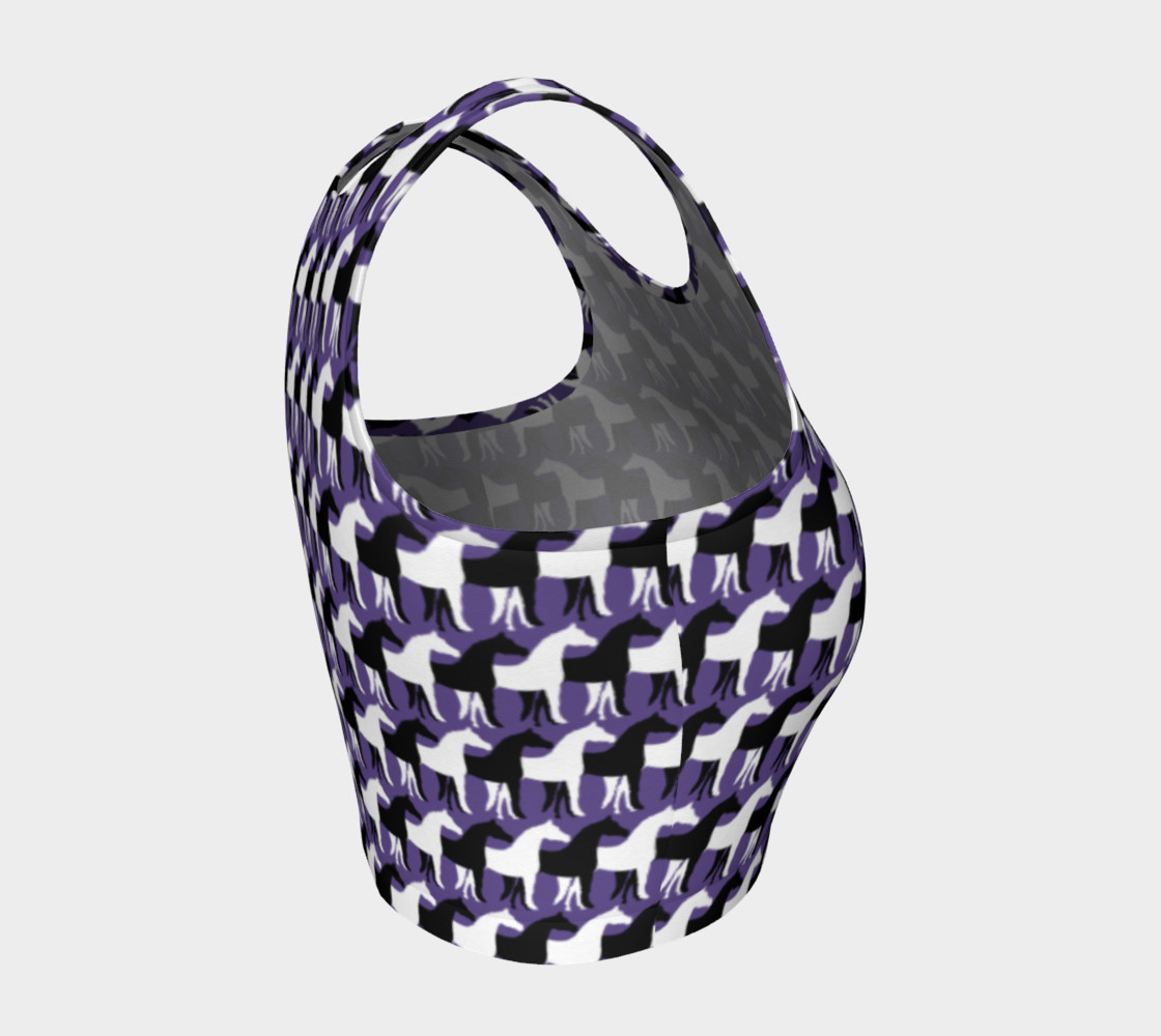 Aperçu de Black and White Overlapping Horses on Ultra Violet Purple #4