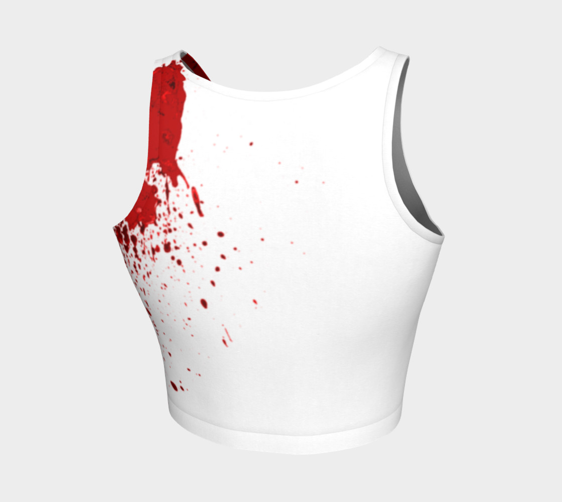Blood Splatter First Cosplay Halloween Athletic Crop Top preview #2