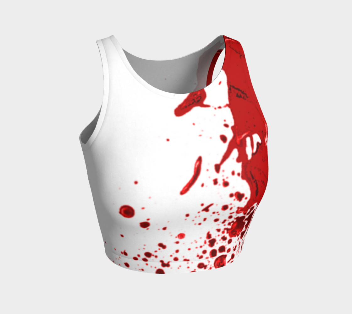 Blood Splatter First Cosplay Halloween Athletic Crop Top preview #1