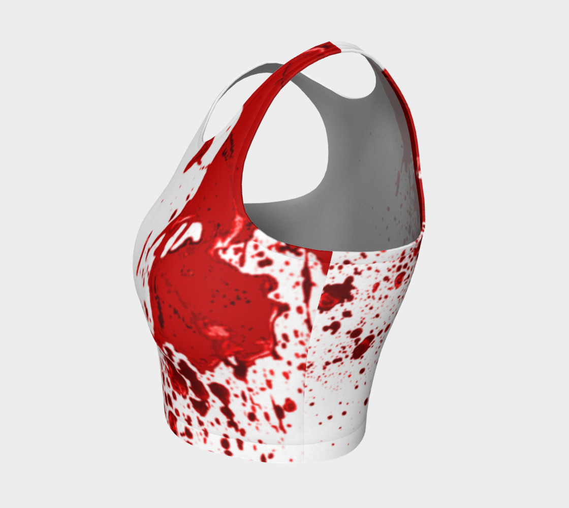 Blood Splatter First Cosplay Halloween Athletic Crop Top preview #3
