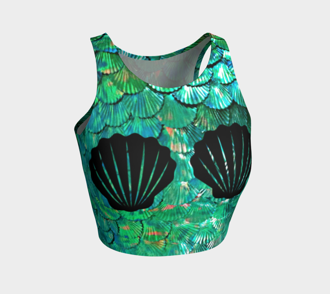 Mermaid Shell Green Scale Crop Top preview #1