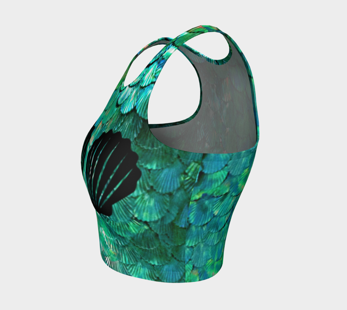 Mermaid Shell Green Scale Crop Top preview #3