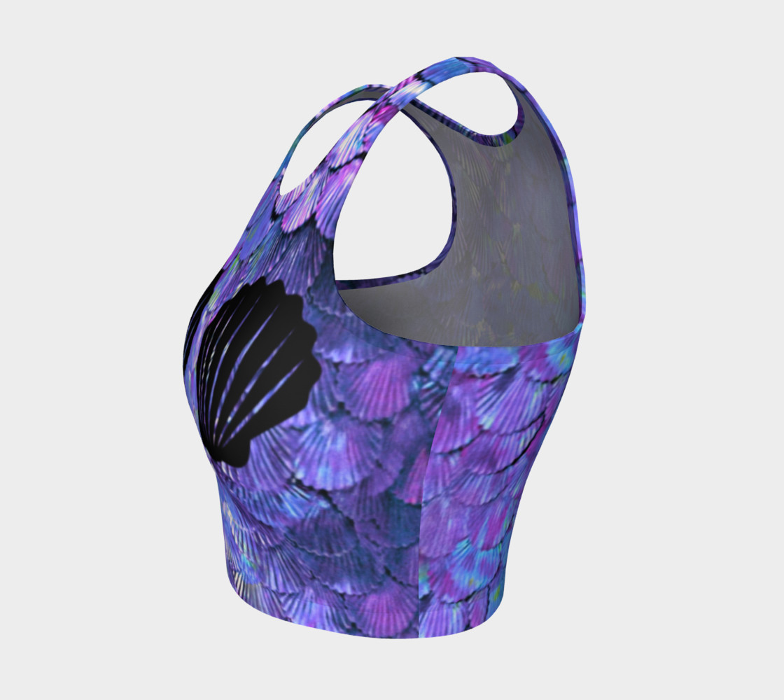 Purple Shell Mermaid Scale Crop Top preview #3