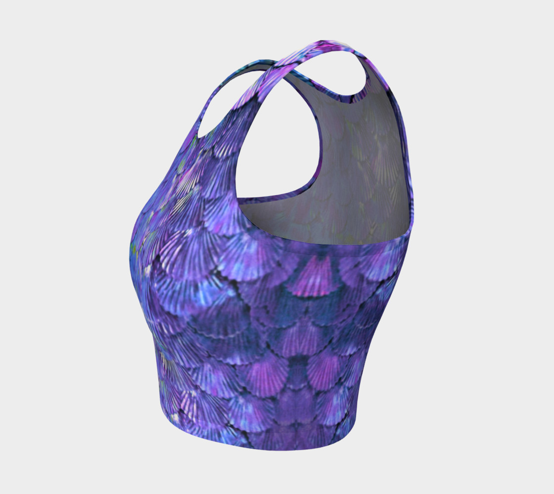 Purple Mermaid Scale Crop Top preview #3
