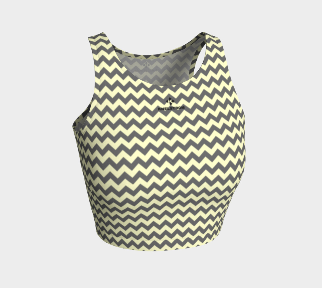 GREY & LINEN CHEVRON ATHLETIC CROP TOP preview #1
