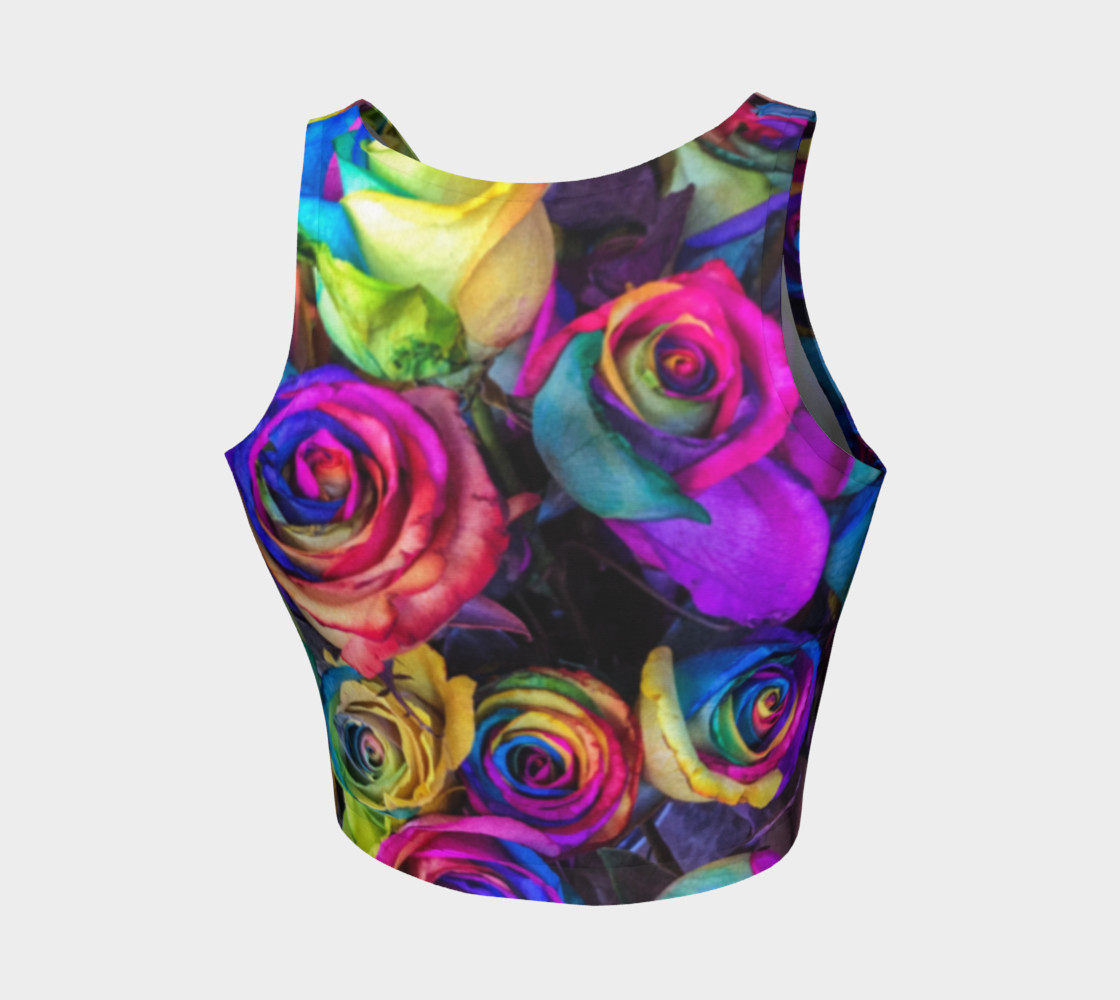 Rainbow Rose Athletic Crop Top preview #2