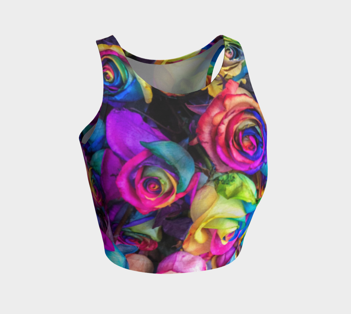 Rainbow Rose Athletic Crop Top preview #1