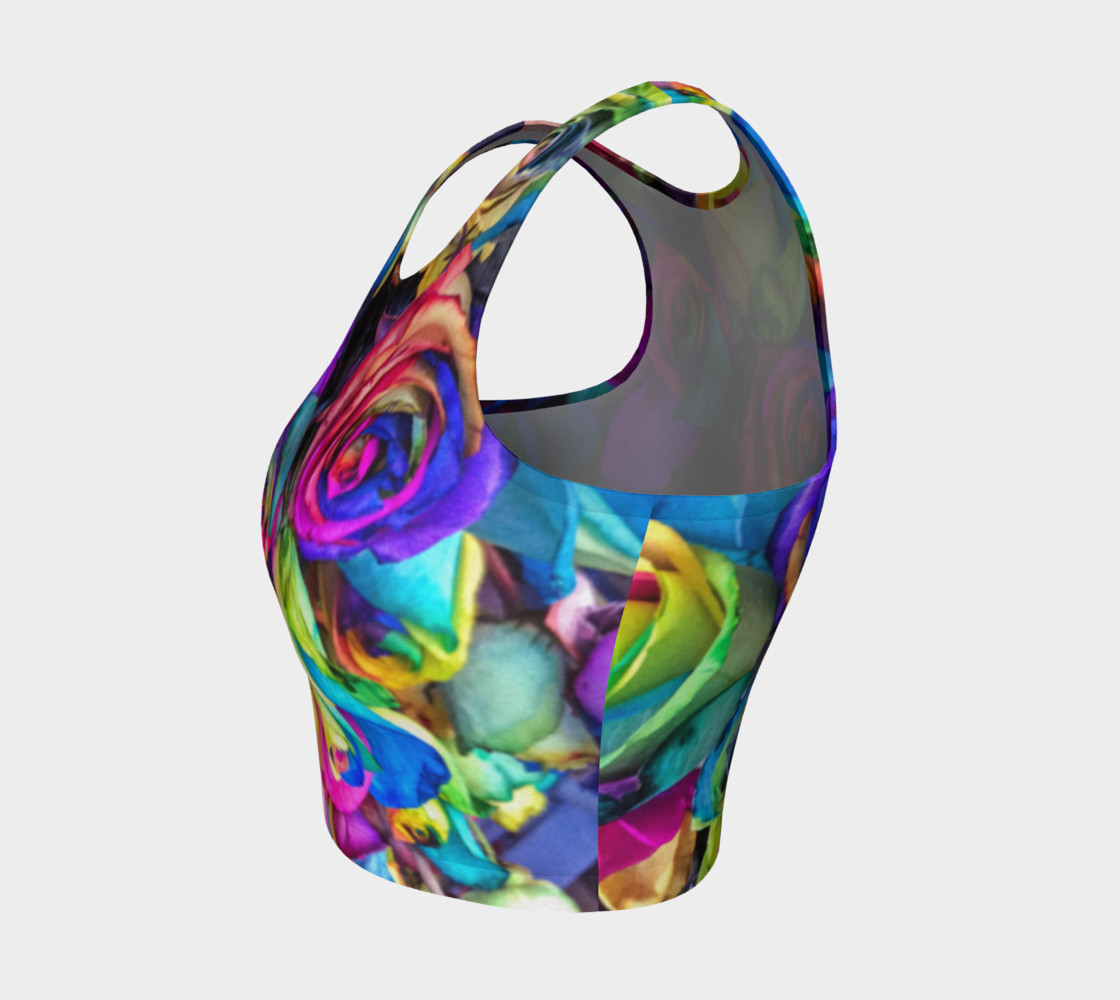 Rainbow Rose Athletic Crop Top preview #3