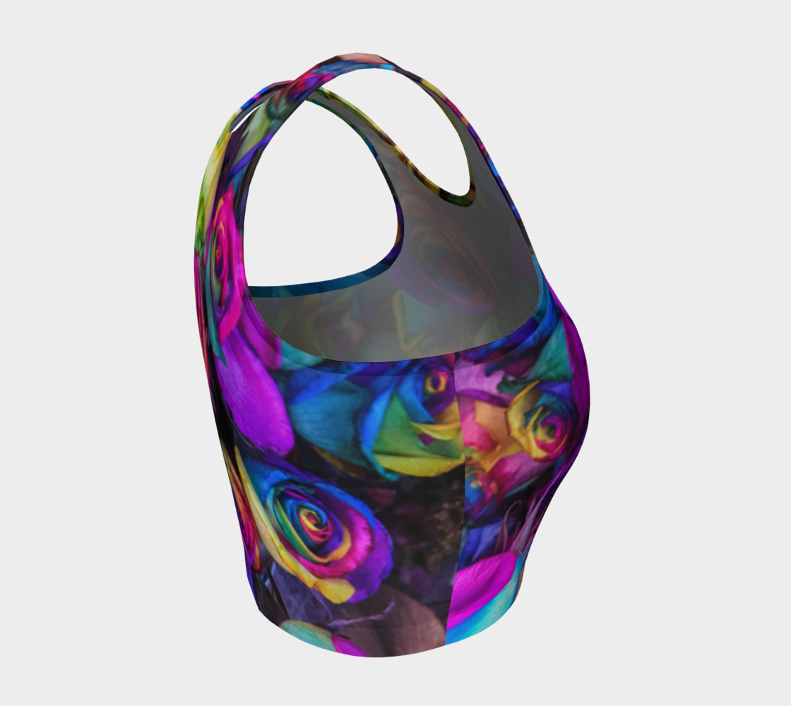 Rainbow Rose Athletic Crop Top preview #4
