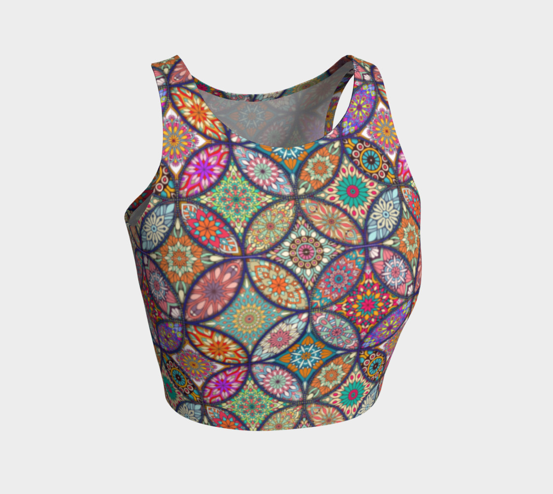 Vibrant Mandalas Athletic Crop Top preview #1
