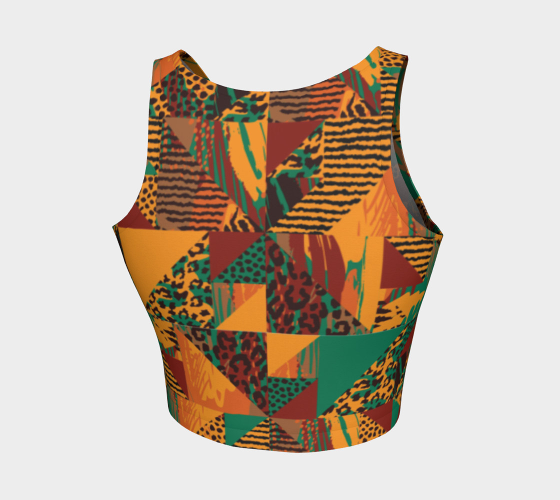 Abstract Safari Print Athletic Crop Top preview #2