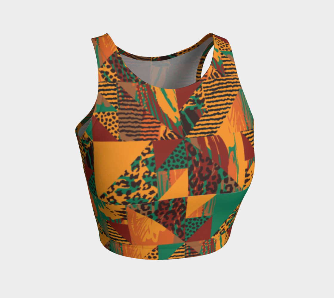 Abstract Safari Print Athletic Crop Top preview #1
