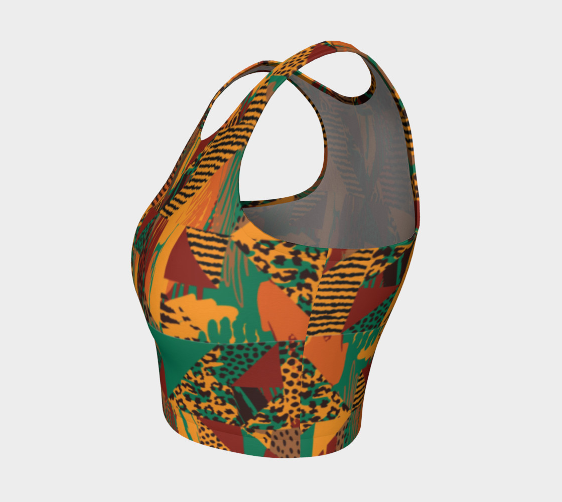 Abstract Safari Print Athletic Crop Top preview #3
