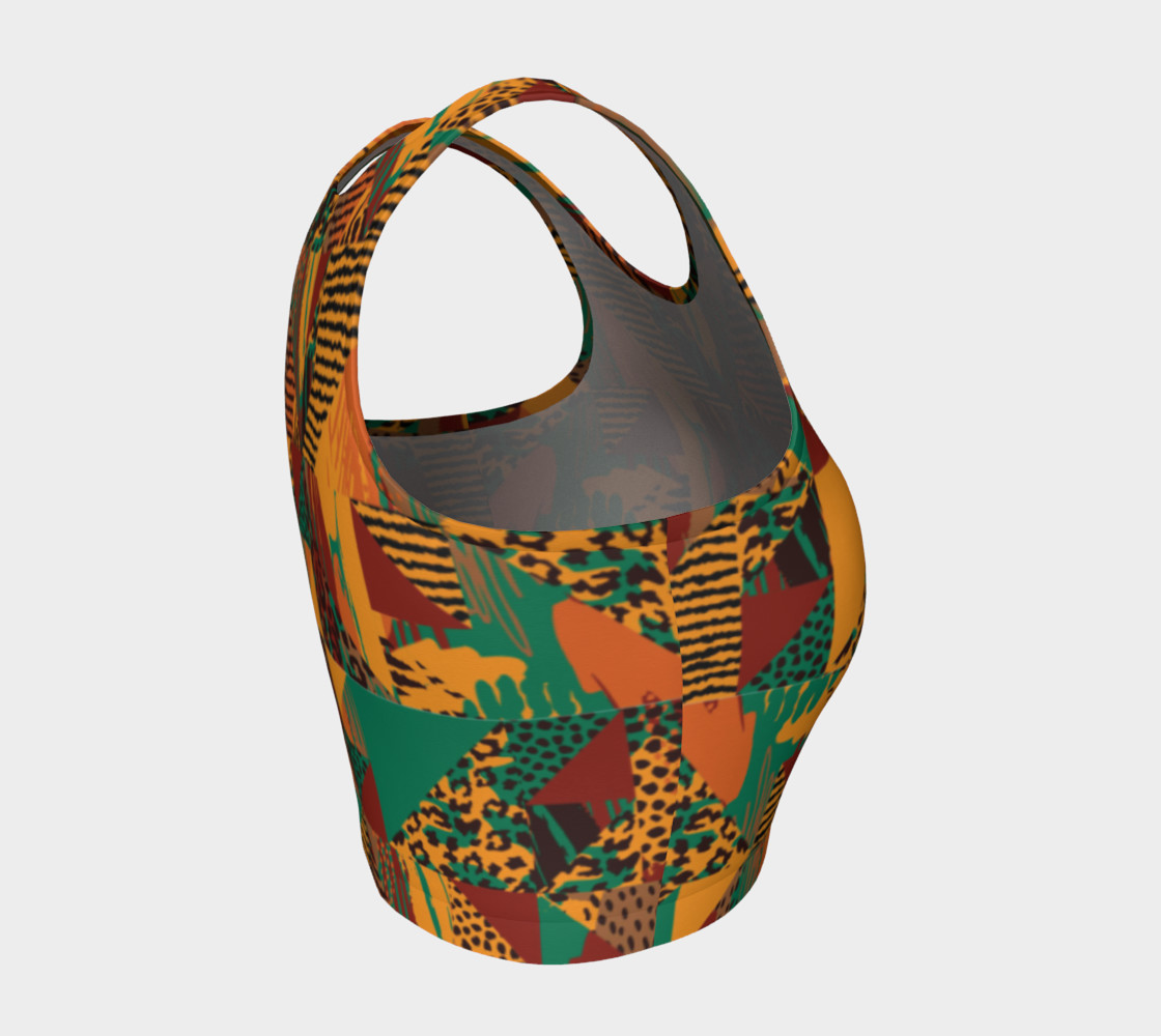 Abstract Safari Print Athletic Crop Top preview #4
