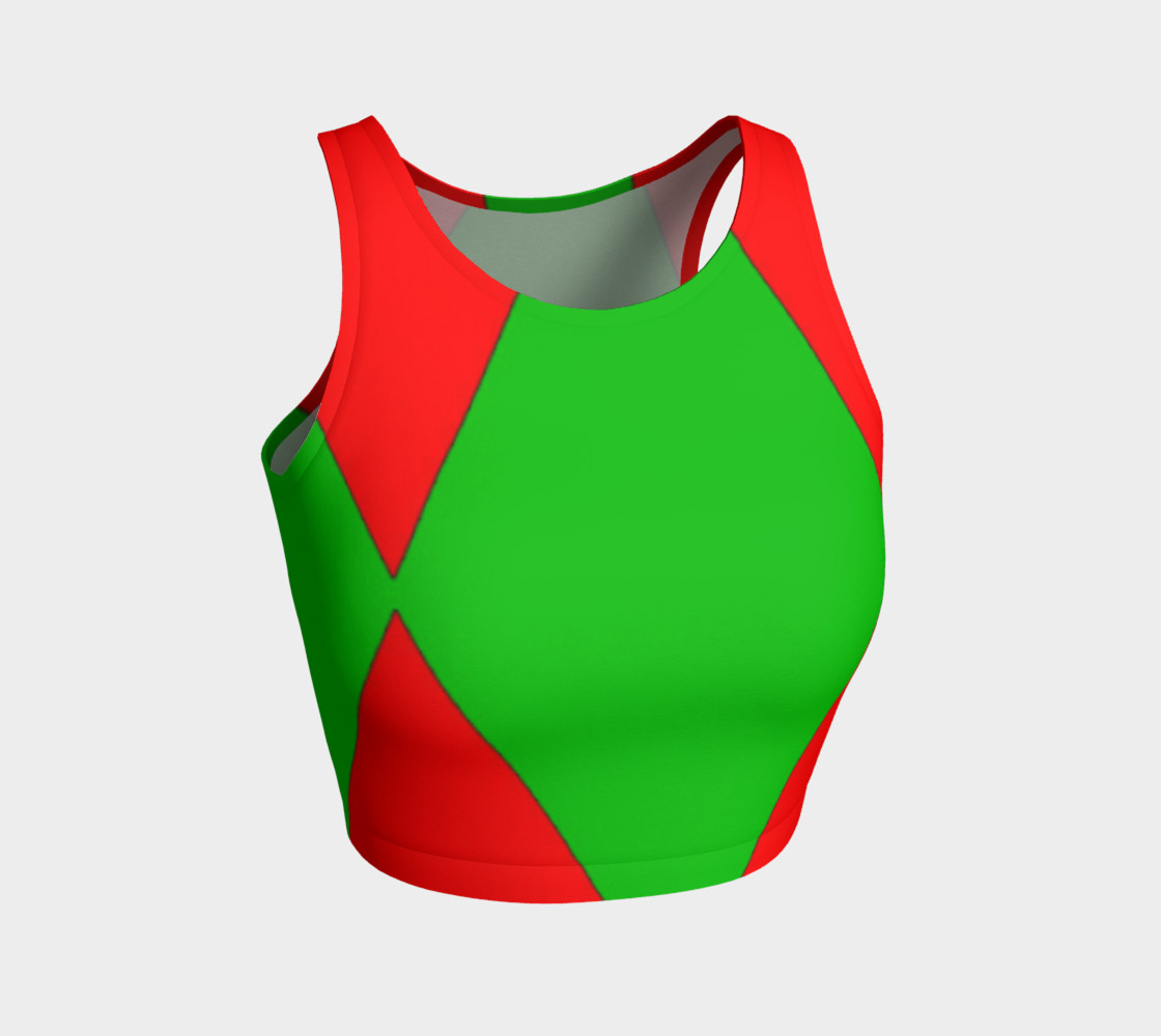 Christmas Harlequin Diamond Athletic Crop Top preview #1