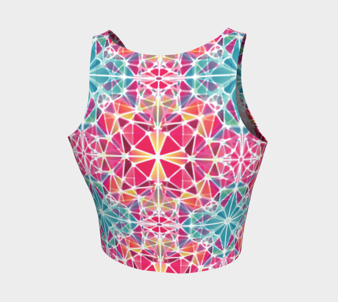 Pink and Blue Kaleidoscope Athletic Crop Top preview #2