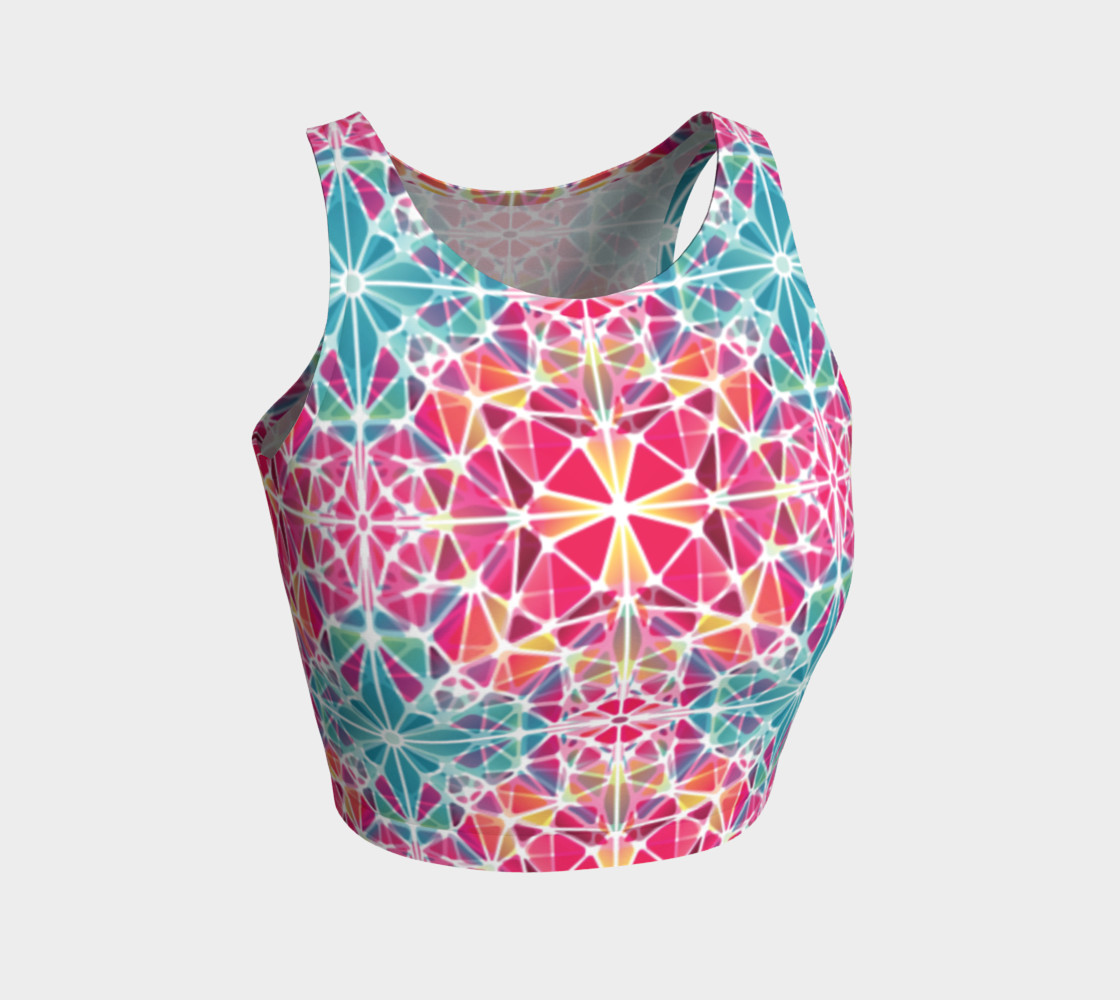 Pink and Blue Kaleidoscope Athletic Crop Top preview #1
