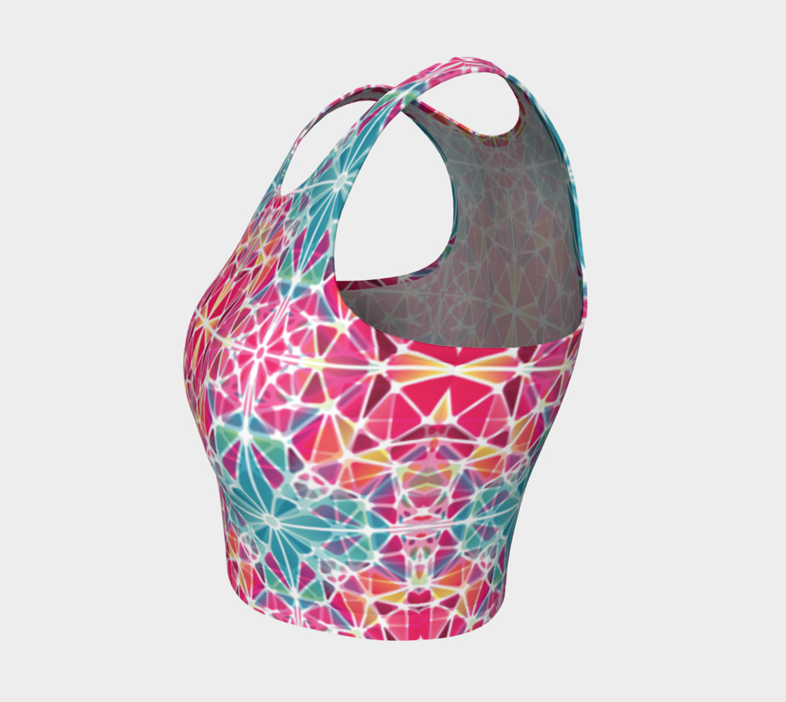 Pink and Blue Kaleidoscope Athletic Crop Top preview #3