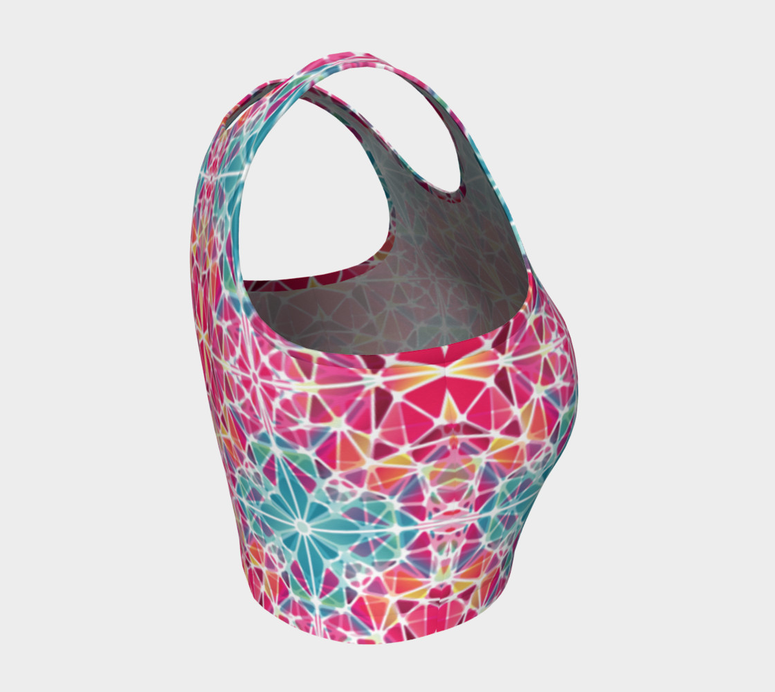 Pink and Blue Kaleidoscope Athletic Crop Top preview #4