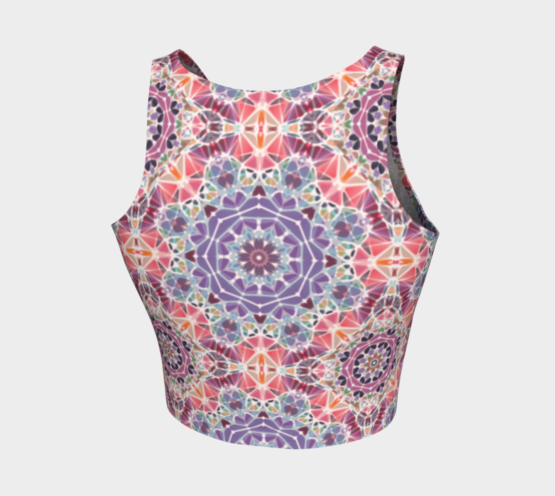 Purple and Pink Kaleidoscope Athletic Crop Top preview #2
