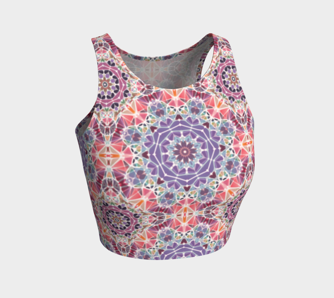 Purple and Pink Kaleidoscope Athletic Crop Top preview #1