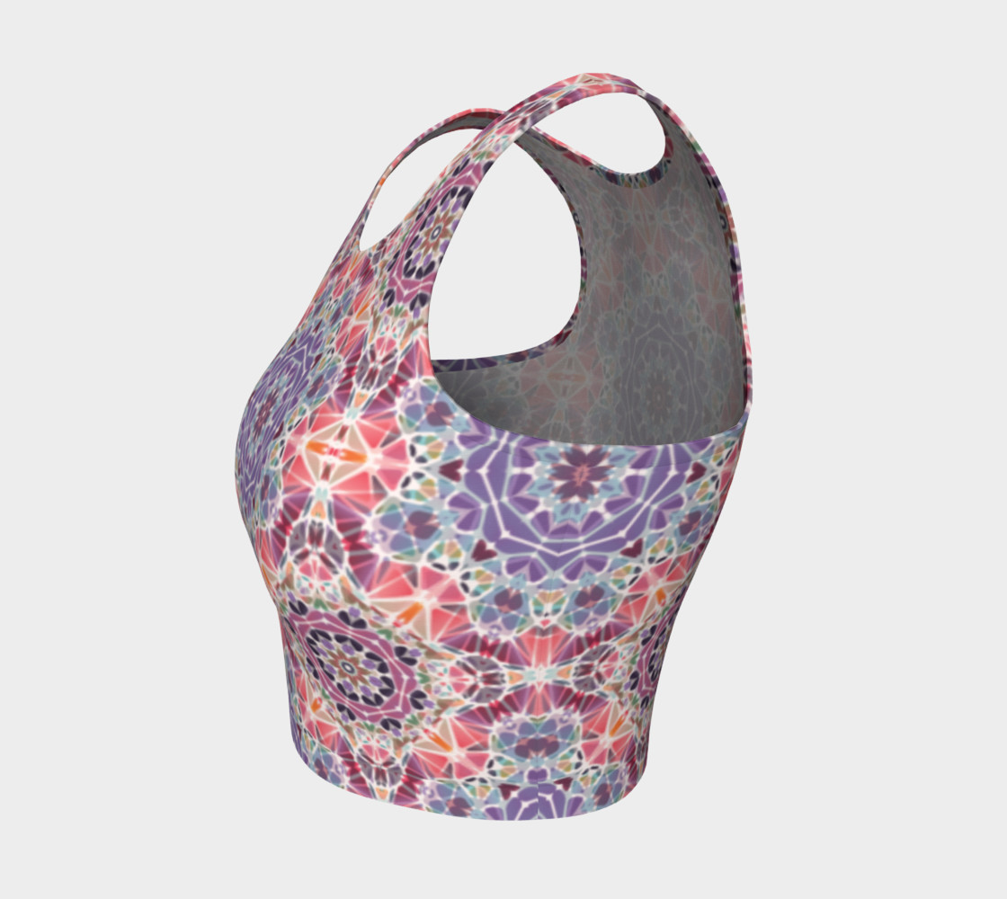 Purple and Pink Kaleidoscope Athletic Crop Top preview #3