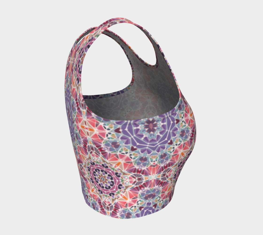 Purple and Pink Kaleidoscope Athletic Crop Top preview #4